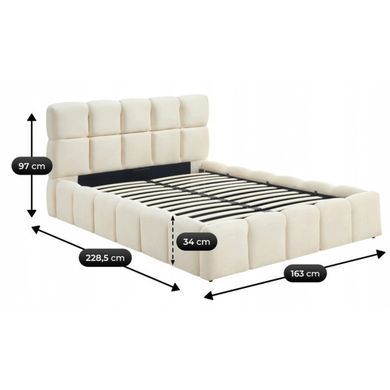 Ліжко двоспальне MEBEL ELITE MURACJA 140x200 см Кремовий фотографія