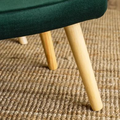 Крісло м'яке оксамитове з підставкою для ніг MEBEL ELITE LOZANO Velvet Зелений фотографія