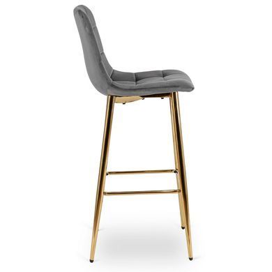 Барний стілець оксамитовий MEBEL ELITE ARIEL Velvet Сірий / Золотий фотографія