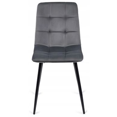 Комплект стол раскладной MEBEL ELITE HARRY 102(142)х102 см Дуб Артизан/ Черный +4 стула PERU Серый фотография