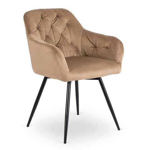 Стул поворотный бархатный MEBEL ELITE IDA Velvet Беж фотография