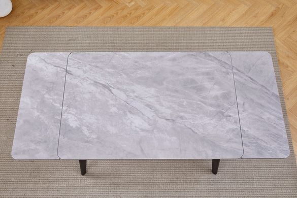 Стіл розкладний OSLO CERAMIC Intarsio 120(180)*80 Сірий Глянець Чорний фотографія