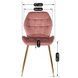 Комплект стіл MEBEL ELITE TINGA 100х100 см Чорний/золото +4 стільці LUCKY Velvet Рожевий/золото