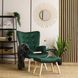 Крісло м'яке оксамитове з підставкою для ніг MEBEL ELITE LOZANO Velvet Зелений