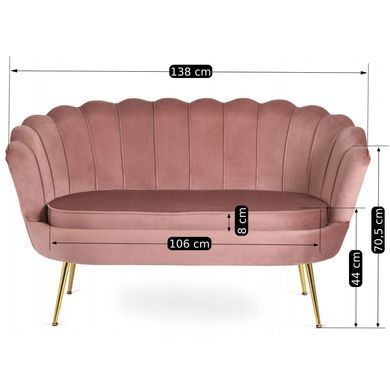 Софа MEBEL ELITE ZENDAYA 138 см Розовый фотография