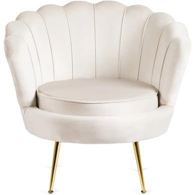 Кресло мягкое бархатное MEBEL ELITE ANGEL Velvet Кремовый фотография