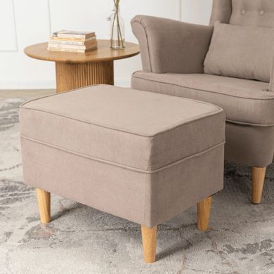 Крісло м'яке оксамитове з підставкою для ніг MEBEL ELITE EVAN 2 Бежевий фотографія