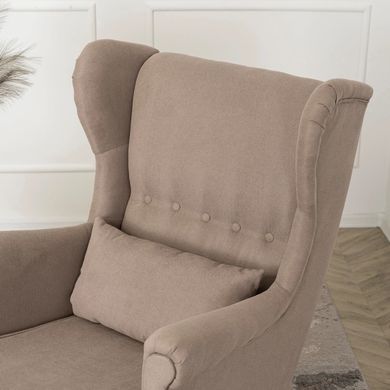 Крісло м'яке оксамитове з підставкою для ніг MEBEL ELITE EVAN 2 Бежевий фотографія