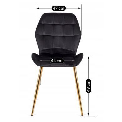 Комплект стола MEBEL ELITE TINGA 100х100 см Черный/золото +4 стулья LUCKY Velvet Черный/золото фотография