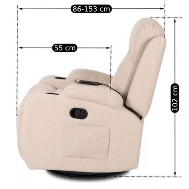 Масажне крісло MEBEL ELITE BOX 2 тканина Беж фотографія