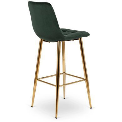 Барный стул бархатный MEBEL ELITE ARIEL Velvet Зеленый / Золотой фотография