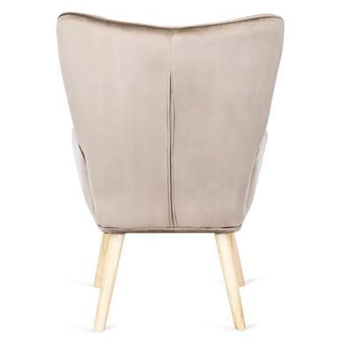 Кресло мягкое бархатное с подставкой для ног MEBEL ELITE LOZANO Velvet Бежевый фотография