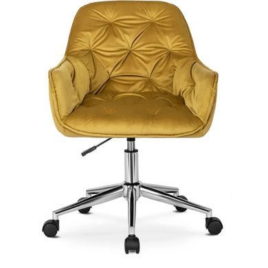 Стул офисный поворотный бархатный MEBEL ELITE MONA Velvet Горчица фотография