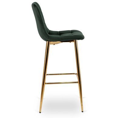 Барный стул бархатный MEBEL ELITE ARIEL Velvet Зеленый / Золотой фотография