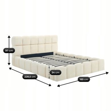 Ліжко двоспальне MEBEL ELITE MURACJA 160x200 см Кремовий фотографія