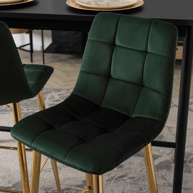 Барный стул бархатный MEBEL ELITE ARIEL Velvet Зеленый / Золотой фотография