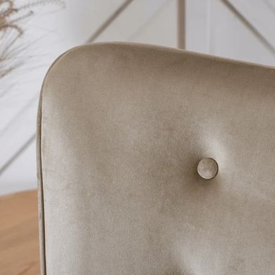 Кресло мягкое бархатное с подставкой для ног MEBEL ELITE LOZANO Velvet Бежевый фотография
