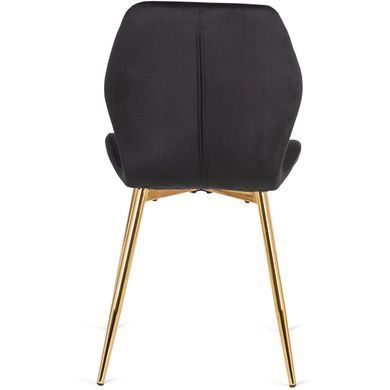 Комплект стола MEBEL ELITE TINGA 100х100 см Черный/золото +4 стулья LUCKY Velvet Черный/золото фотография