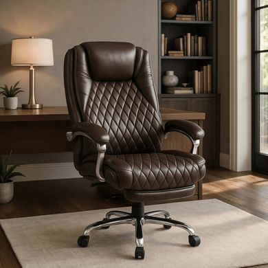 Стул офисный поворотный с функцией массажа MEBEL ELITE GIORGIO Коричневый фотография