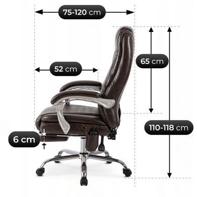 Стул офисный поворотный с функцией массажа MEBEL ELITE GIORGIO Коричневый фотография