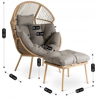 Кресло MEBEL ELITE PORTLAND Серый фотография