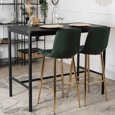 Барный стул бархатный MEBEL ELITE ARIEL Velvet Зеленый / Золотой фотография
