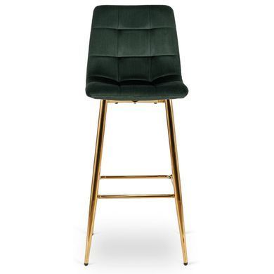 Барный стул бархатный MEBEL ELITE ARIEL Velvet Зеленый / Золотой фотография