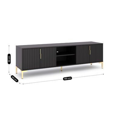 ТВ Тумба MEBEL ELITE TORELLO 165 Черный фотография