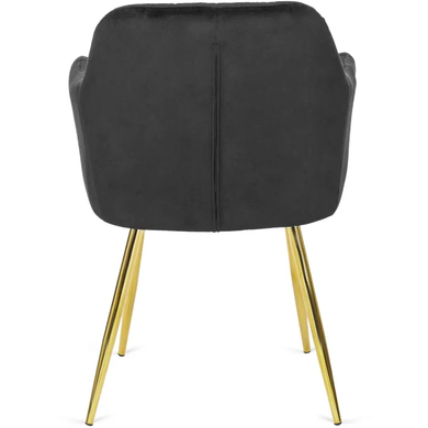 Стул бархатный MEBEL ELITE RAYA Velvet черный / золотой фотография