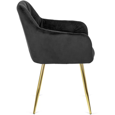 Стул бархатный MEBEL ELITE RAYA Velvet черный / золотой фотография