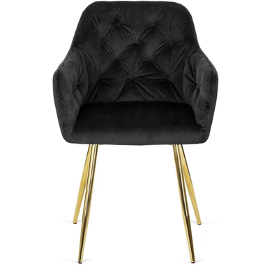 Стул бархатный MEBEL ELITE RAYA Velvet черный / золотой фотография