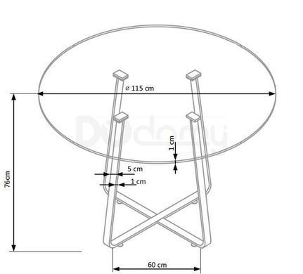 Стіл обідній LOOPER Halmar 115x115 фотографія