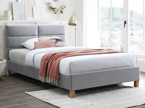 Ліжко SIERRA Velvet Signal 160x200 Світло Сірий фотографія