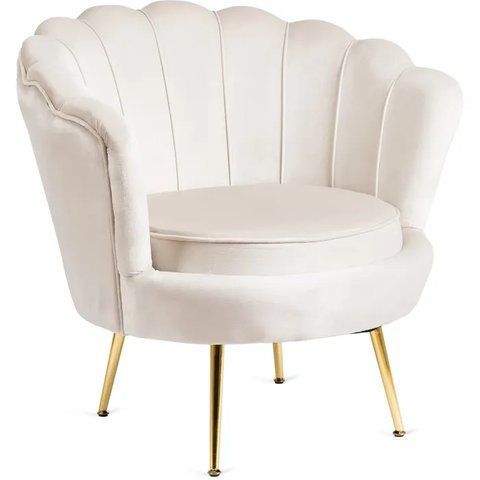 Кресло мягкое бархатное MEBEL ELITE ANGEL Velvet Кремовый фотография