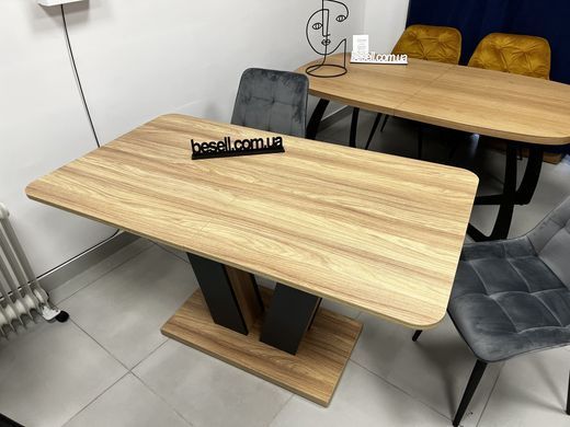 Стол раскладной TORINO B/G Intarsio 140(180)x80 Блэквуд ячменный / Графит фотография