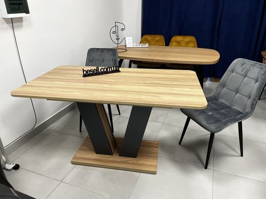 Стол раскладной TORINO B/G Intarsio 140(180)x80 Блэквуд ячменный / Графит фотография