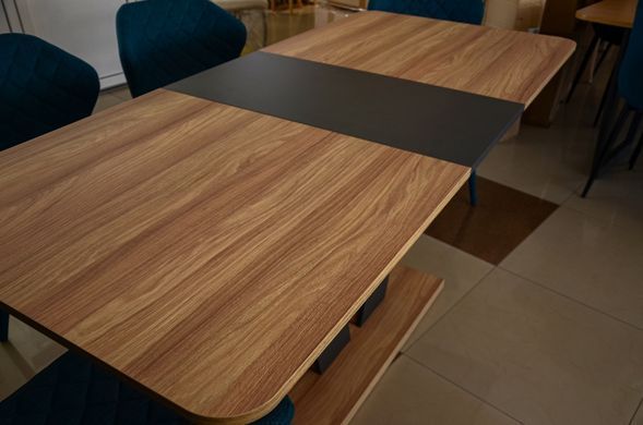Стол раскладной TORINO B/G Intarsio 140(180)x80 Блэквуд ячменный / Графит фотография