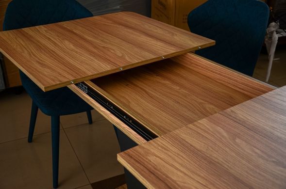 Стол раскладной TORINO B/G Intarsio 140(180)x80 Блэквуд ячменный / Графит фотография