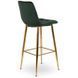 Барный стул бархатный MEBEL ELITE ARIEL Velvet Зеленый / Золотой
