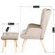 Кресло мягкое бархатное с подставкой для ног MEBEL ELITE LOZANO Velvet Бежевый