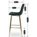Барный стул бархатный MEBEL ELITE ARIEL Velvet Зеленый / Золотой