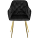 Стул бархатный MEBEL ELITE RAYA Velvet черный / золотой