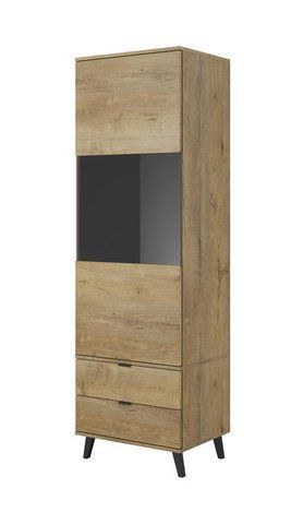 Витрина NEST W-2 Halmar 192 Дуб Лефкас / Черный фотография