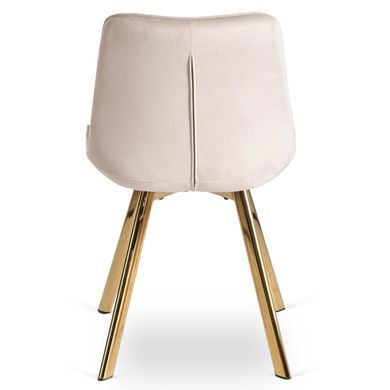 Стул бархатный MEBEL ELITE DEVI Velvet Кремовый/Золото фотография