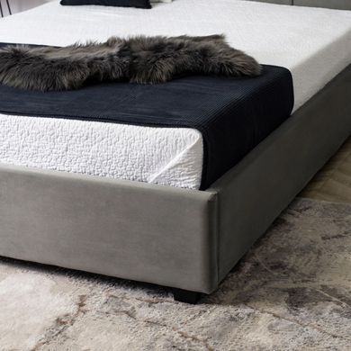 Ліжко двоспальне оксамитове 140x200 MEBEL ELITE TINGA Velvet Сірий фотографія