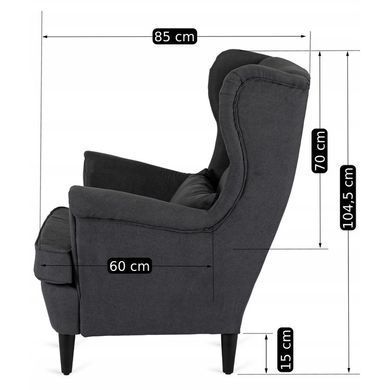 Кресло мягкое бархатное с подставкой для ног MEBEL ELITE EVAN 2 Темно Серый фотография