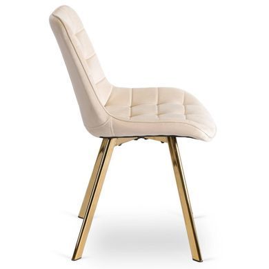 Стул бархатный MEBEL ELITE DEVI Velvet Кремовый/Золото фотография