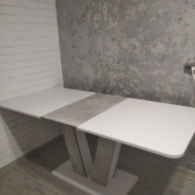 Стол раскладной TORINO B/I Intarsio 140(180)x80 Белая Аляска РЕ / Индастриал Серый фотография