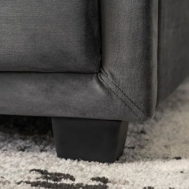 Ліжко двоспальне оксамитове MEBEL ELITE CARLOS Velvet 140x200 см Сірий фотографія