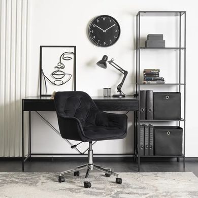 Стул офисный поворотный бархатный MEBEL ELITE MONA Velvet Черный фотография